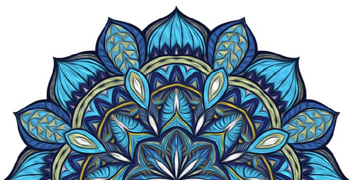 mandala colorato blu olio