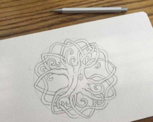 disegno del mandala da colorare a matita