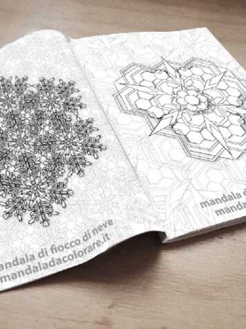 Mandala da colorare dei fiocchi di neve