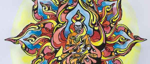 il monaco che brucia mandala da colorare