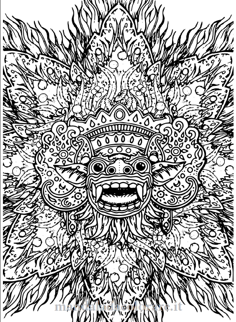 mandala da colorare bali barong